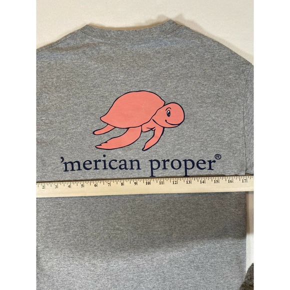 Simply Southern ‘Merican Proper Gray T Shirt Women's Small Pink Turtle Graphic - Picture 6 of 7